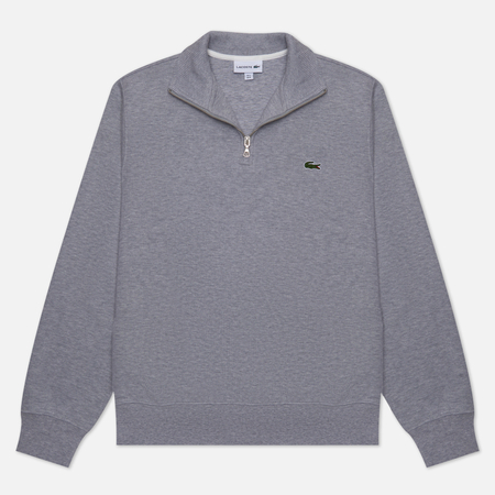 фото Мужская толстовка lacoste zippered stand-up collar cotton, цвет серый, размер m