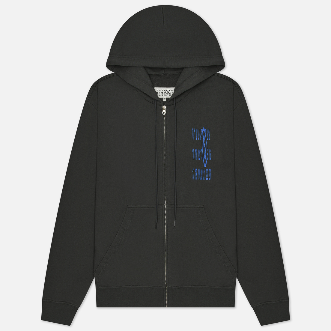 Maison Margiela MM6 Мужская толстовка Discreet Elongated Numeric Full Zip Hoodie