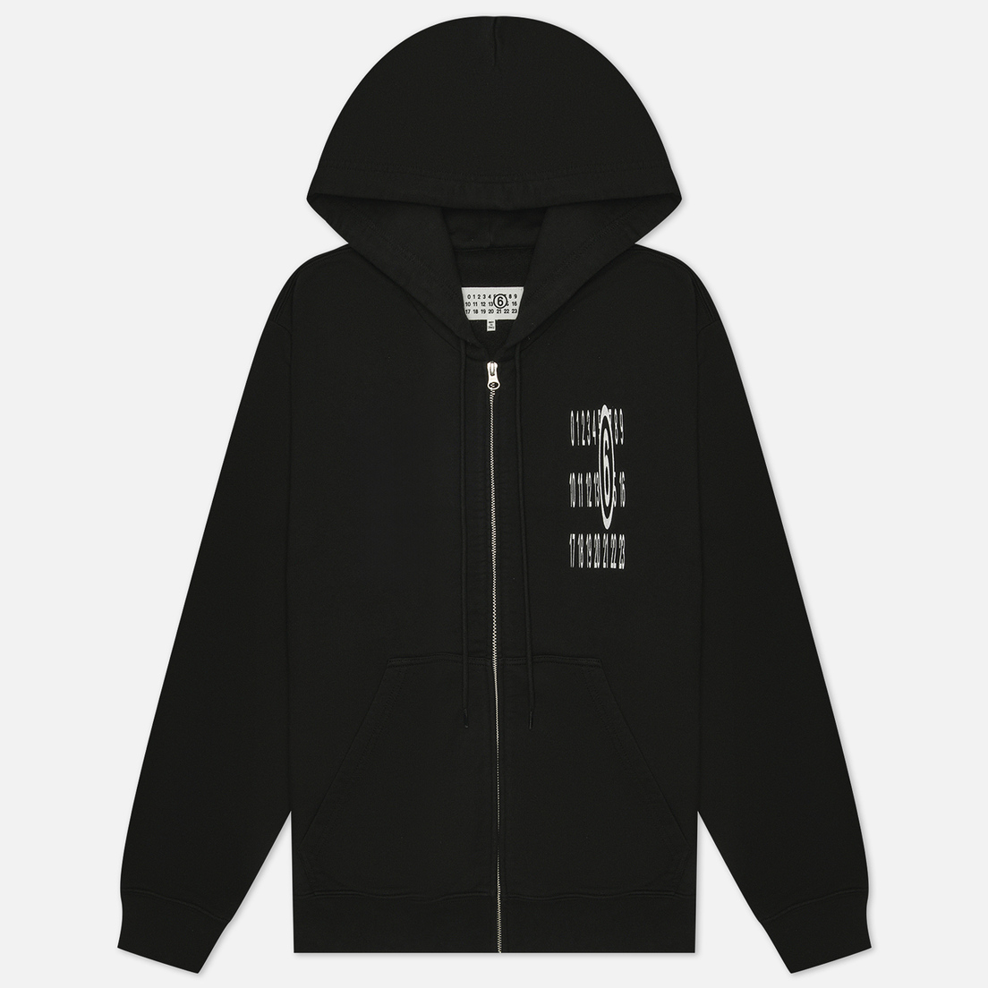 Maison Margiela MM6 Мужская толстовка Discreet Elongated Numeric Full Zip Hoodie