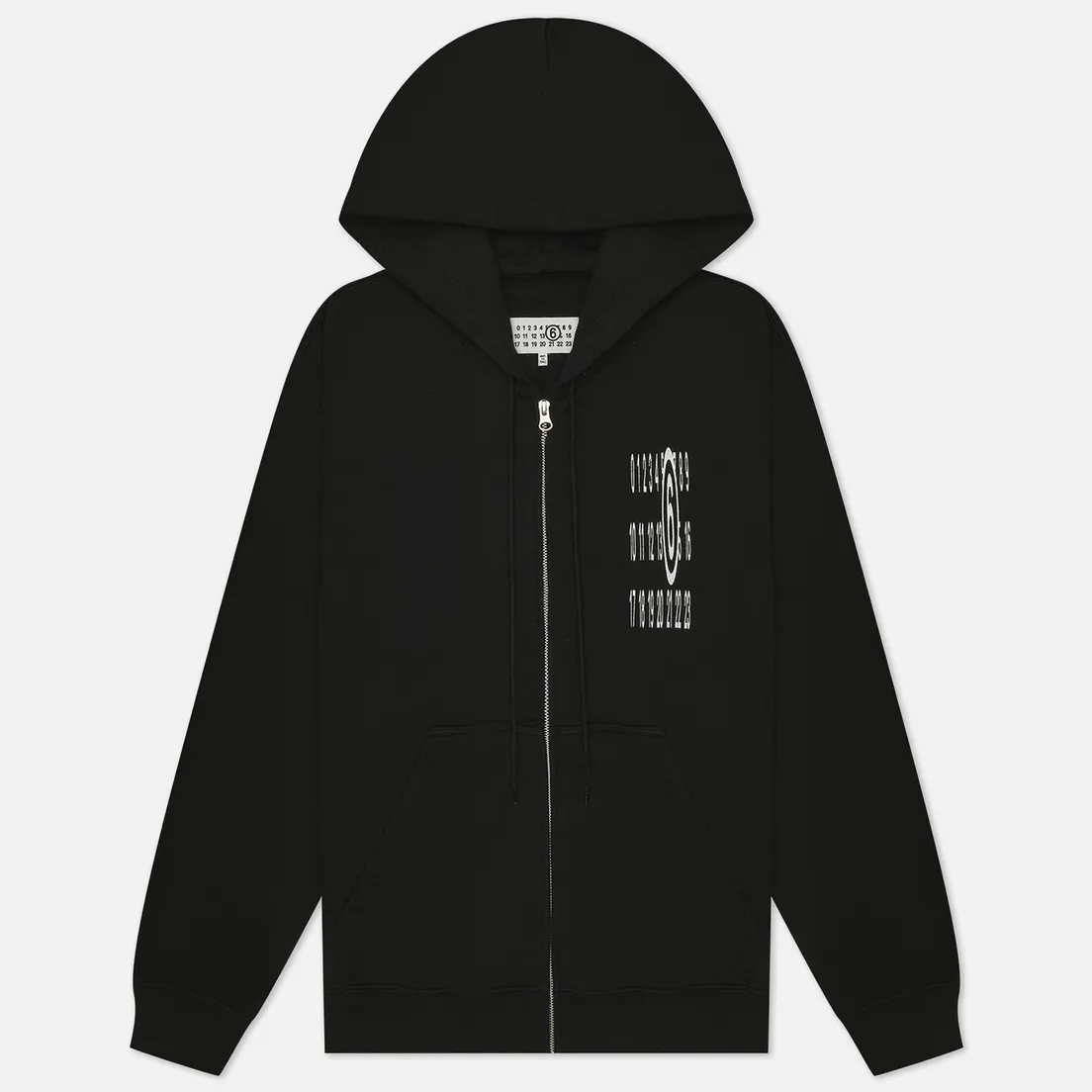 Maison Margiela MM6 Мужская толстовка Discreet Elongated Numeric Full Zip Hoodie