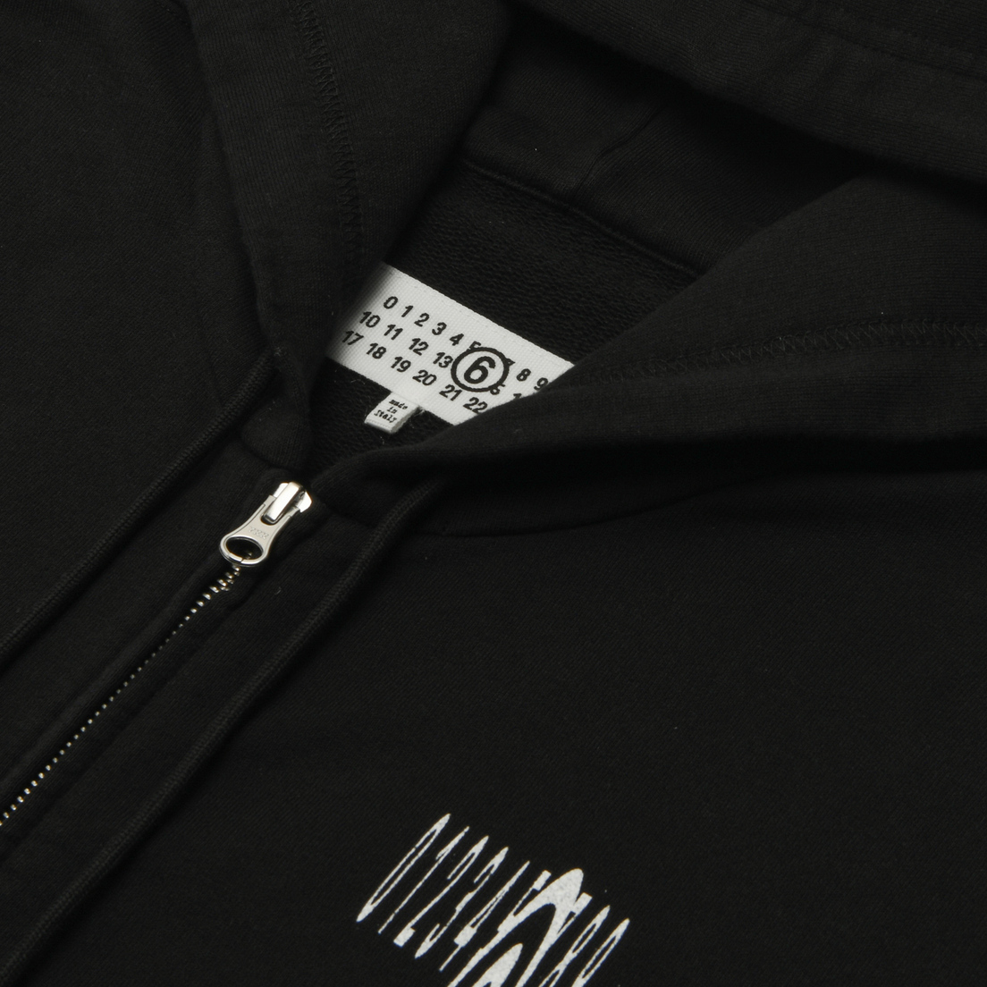 Maison Margiela MM6 Мужская толстовка Discreet Elongated Numeric Full Zip Hoodie