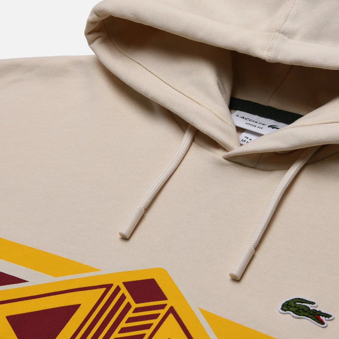 Lacoste Мужская толстовка Loose Fit Printed Hoodie