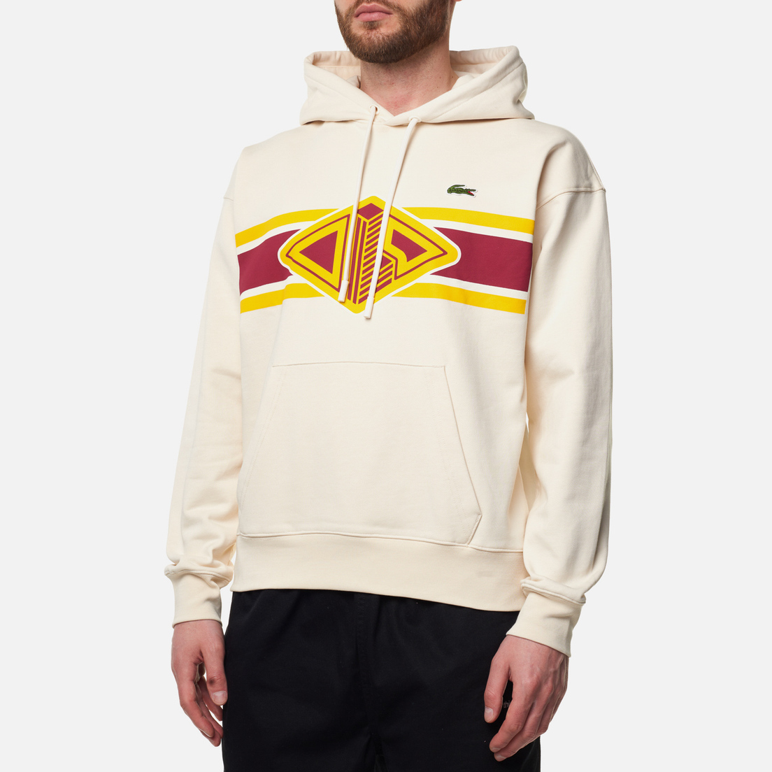 Lacoste Мужская толстовка Loose Fit Printed Hoodie