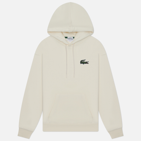 фото Мужская толстовка lacoste loose fit hoodie organic cotton, цвет бежевый, размер s