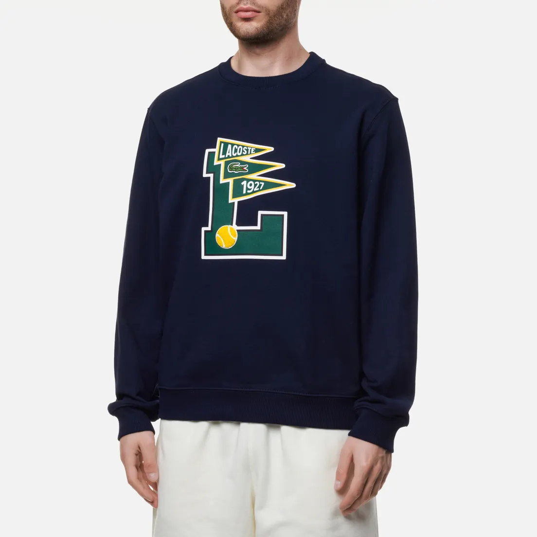 Lacoste Мужская толстовка Crew Neck Large Logo Hoodie