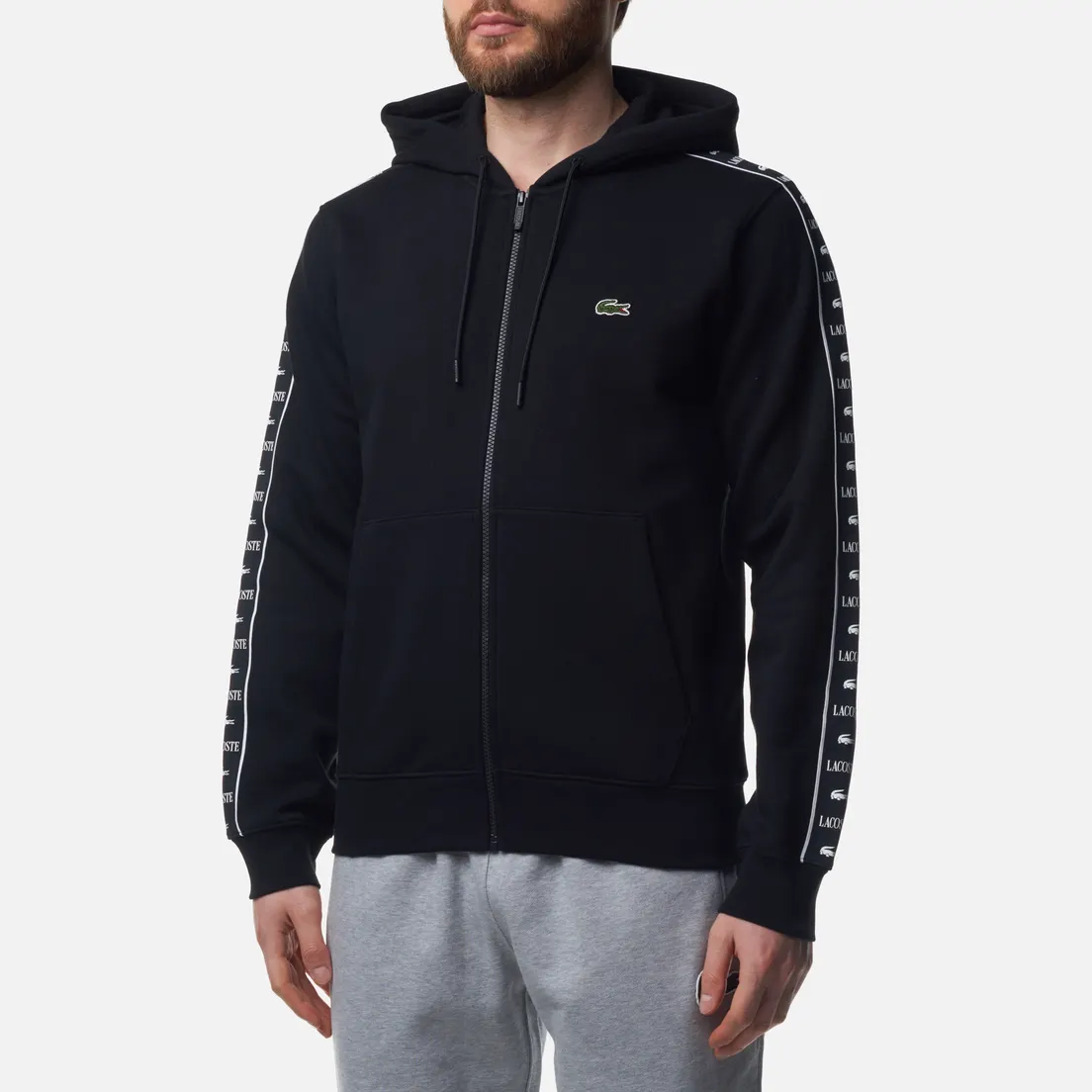 Lacoste Мужская толстовка Core Brushed Fleece Zip-Up Hoodie