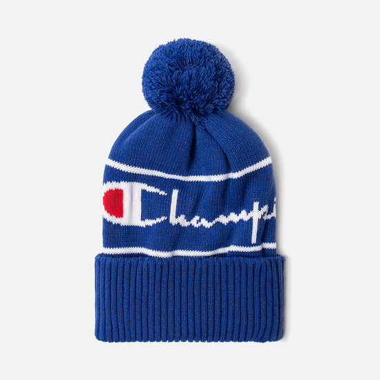 Шапка Champion Reverse Weave Big Logo Pon Pon Clematis Blue