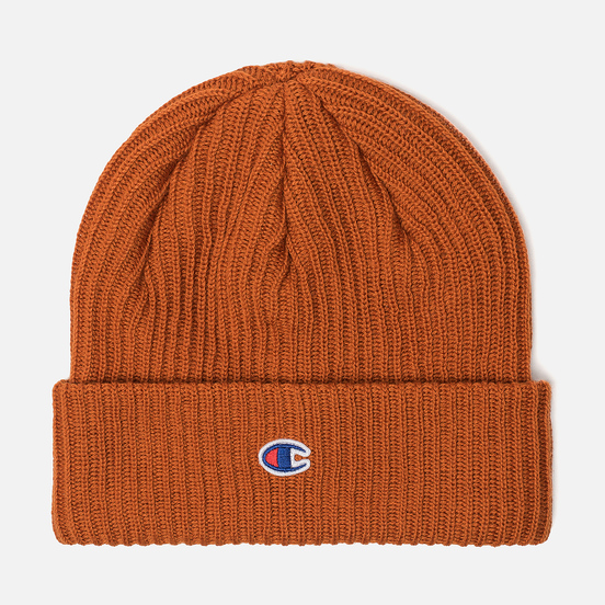 Шапка Champion Reverse Weave Merino Knit Beanie Logo Brown