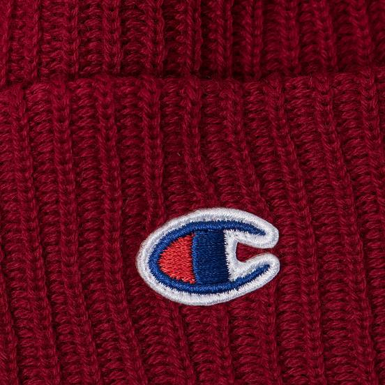 Шапка Champion Reverse Weave Merino Knit Beanie Logo Burgundy