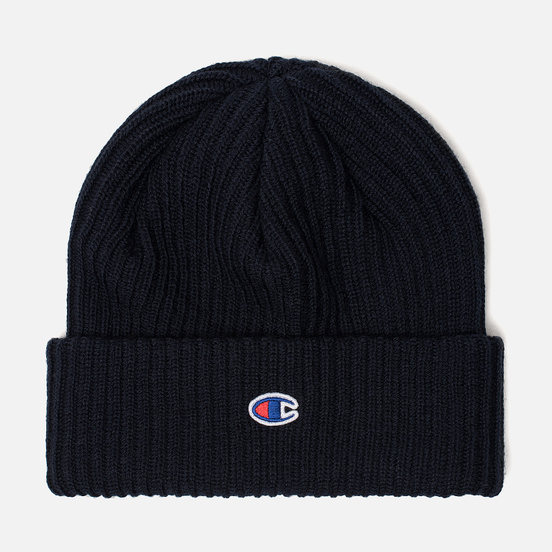 Шапка Champion Reverse Weave Merino Knit Beanie Logo Navy