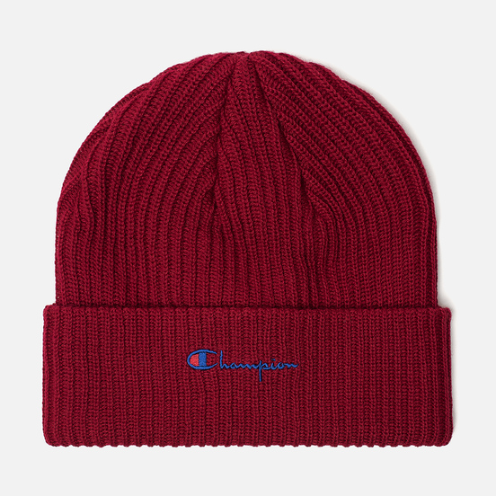 Шапка Champion Reverse Weave Merino Knit Beanie Script Burgundy