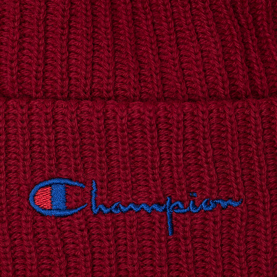 Шапка Champion Reverse Weave Merino Knit Beanie Script Burgundy
