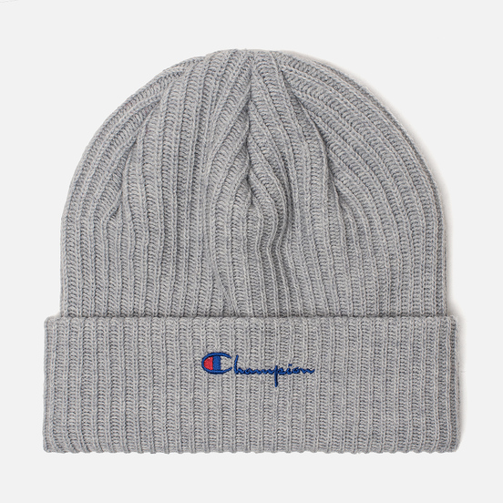 Шапка Champion Reverse Weave Merino Knit Beanie Script Light Grey