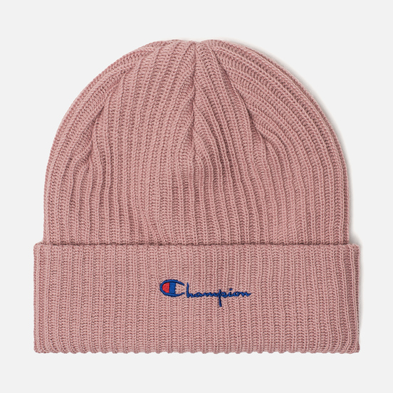 Шапка Champion Reverse Weave Merino Knit Beanie Script Pink