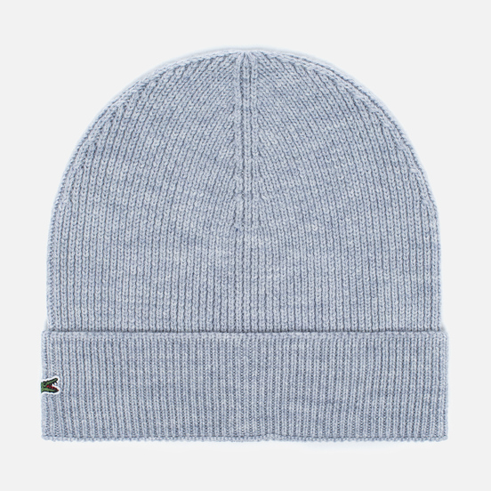 Шапка Lacoste Ribbed Wool Beanie Light Grey