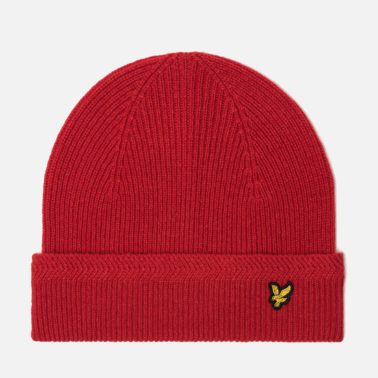 Шапка Lyle & Scott Racked Rib Beanie Tomato Red