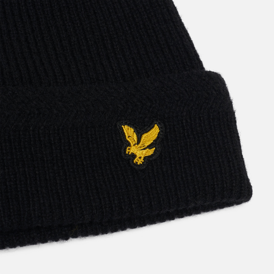 Шапка Lyle & Scott Racked Rib Beanie True Black
