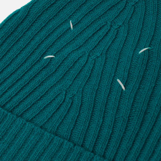 Шапка Maison Margiela Ribbed Wool Petrol Green