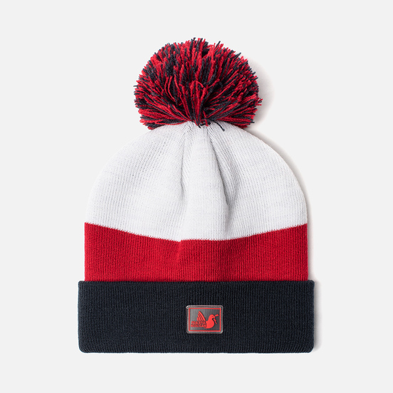 Шапка Peaceful Hooligan Stripe Pompom Navy/Red/White