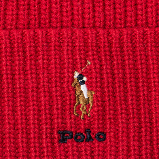 Шапка Polo Ralph Lauren Embroidered Polo Pony Viscose Blend Bright Red