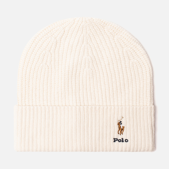Шапка Polo Ralph Lauren Embroidered Polo Pony Viscose Blend Cream