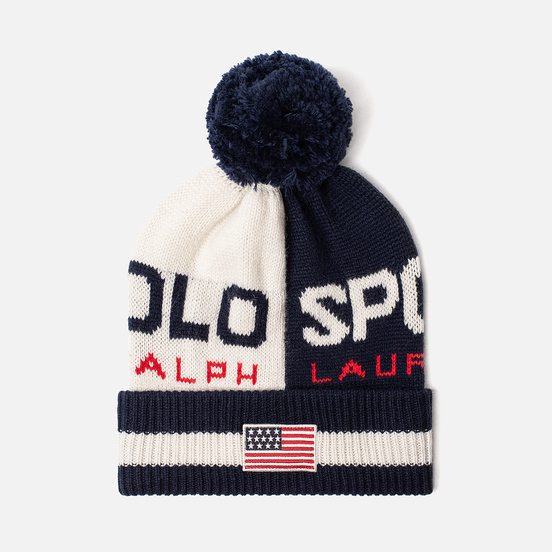 Шапка Polo Ralph Lauren Polo Sport Color Block Acrylic/Nylon/Wool Cream/Navy