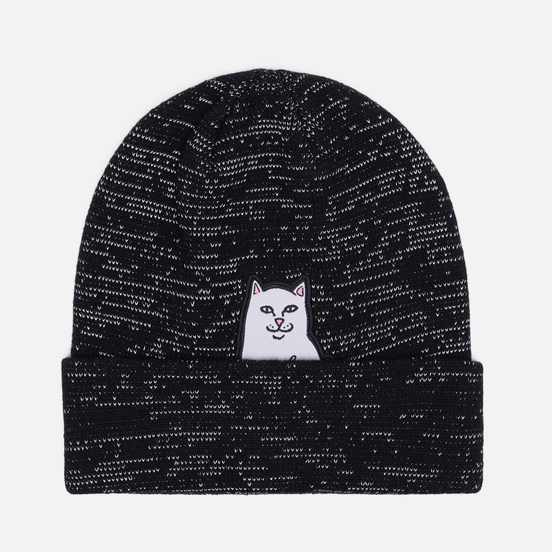 Шапка RIPNDIP Lord Nermal Ribbed Beanie Black Reflective Yarn