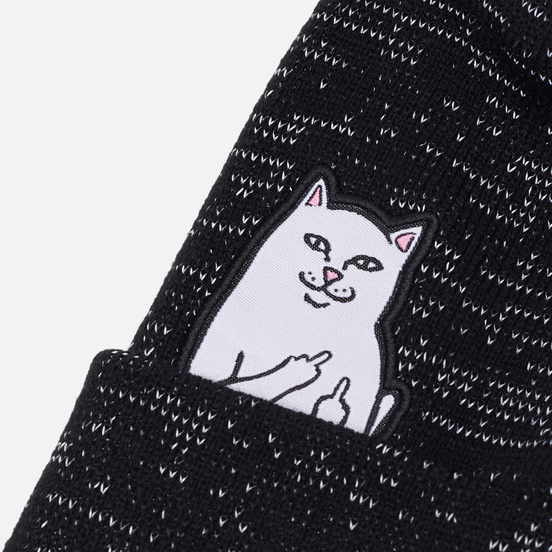 Шапка RIPNDIP Lord Nermal Ribbed Beanie Black Reflective Yarn
