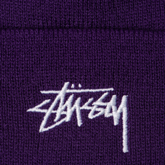 Шапка Stussy Stock Cuff Embroidered Logo Purple