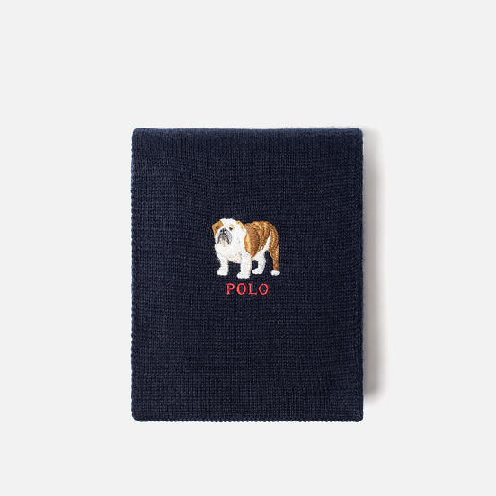 Шарф Polo Ralph Lauren Bulldog Wool Blend Navy