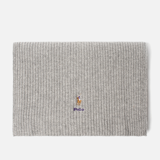 Шарф Polo Ralph Lauren Embroidered Polo Pony Viscose Blend Light Grey Heather
