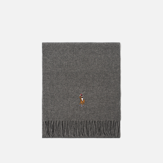 Шарф Polo Ralph Lauren Oblong Wool Big Multi Pony Fawn Grey Heather