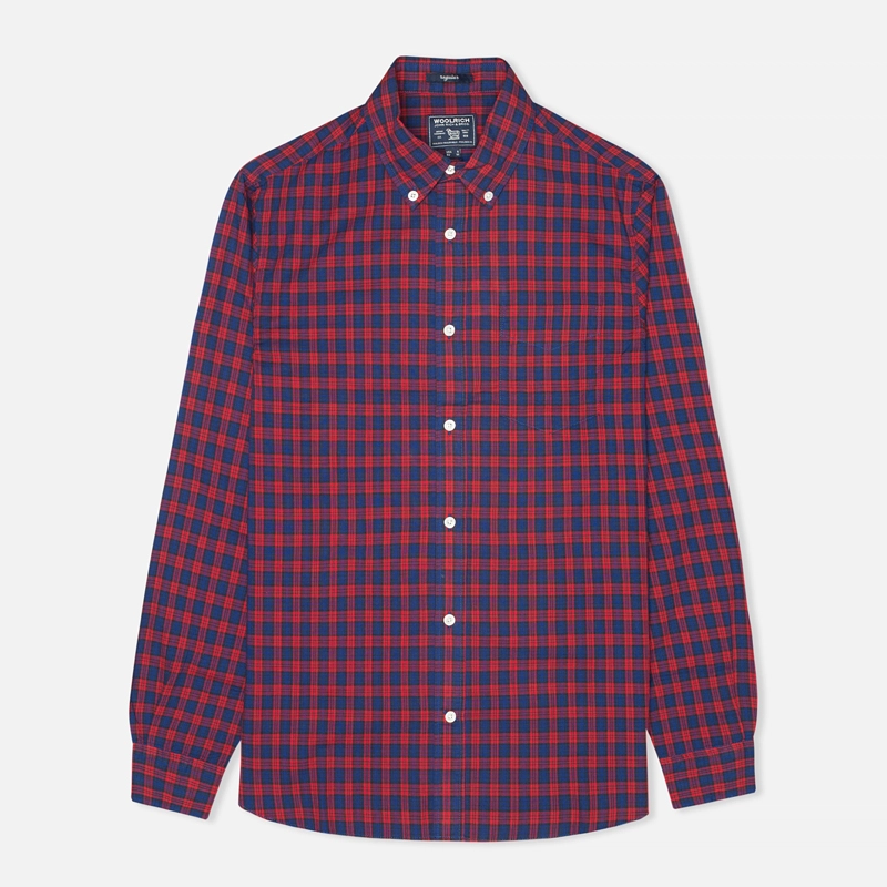 Woolrich Мужская рубашка Madras Long Sleeve