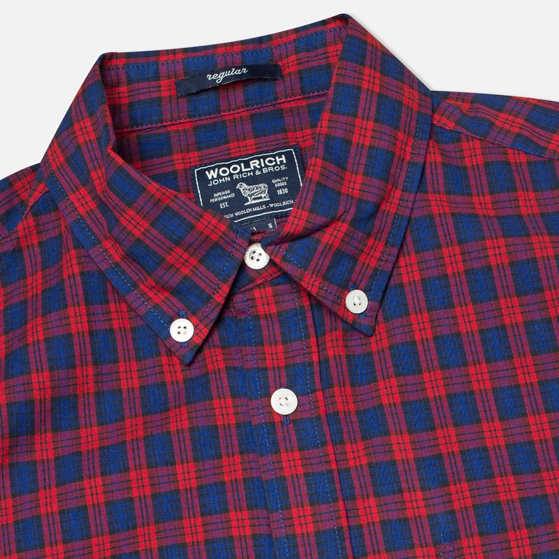 Woolrich Мужская рубашка Madras Long Sleeve