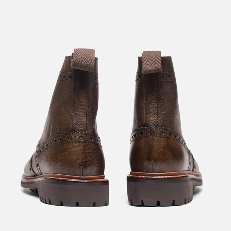 Grenson Мужские ботинки Fred Commando Sole Brogue Derby Boot Calf Grain