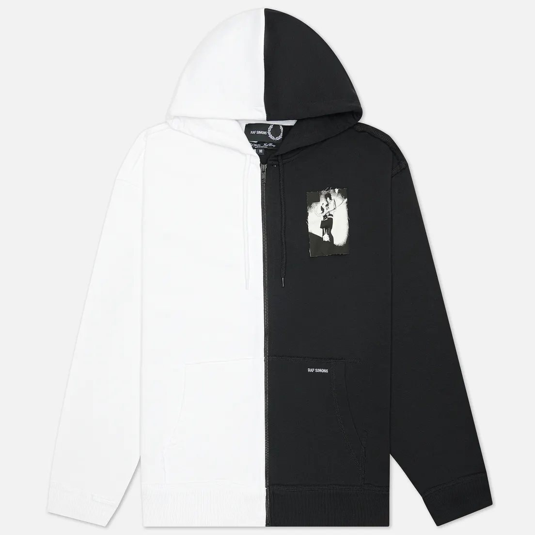 Fred Perry Мужская толстовка x Raf Simons Printed Patch Zip Through Hoodie