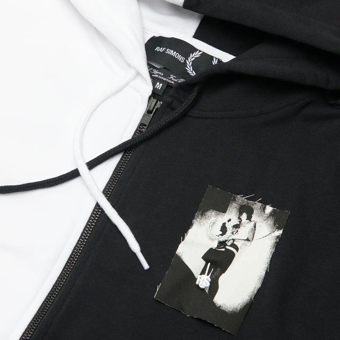 Fred Perry Мужская толстовка x Raf Simons Printed Patch Zip Through Hoodie