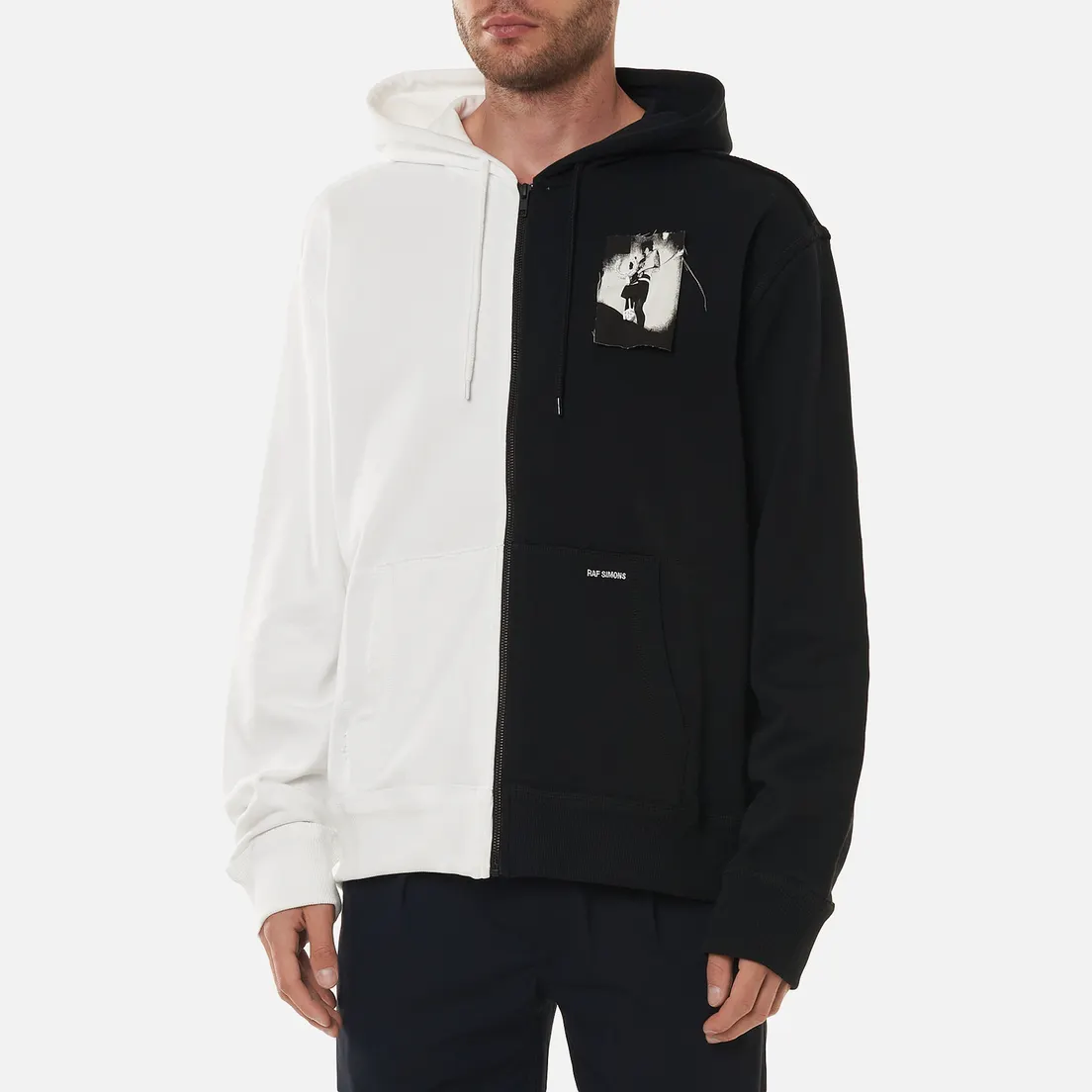 Fred Perry Мужская толстовка x Raf Simons Printed Patch Zip Through Hoodie