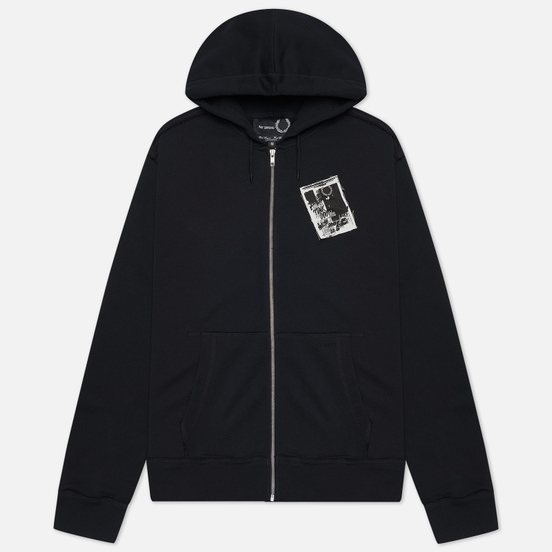 Мужская толстовка Fred Perry x Raf Simons Printed Patch Zip Hoodie Black