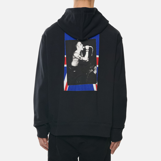 Мужская толстовка Fred Perry x Raf Simons Printed Patch Zip Hoodie Black