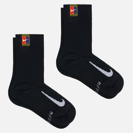 Комплект носков Nike 2-Pack Multiplier Crew Cushioned, цвет чёрный, размер 42-46 EU