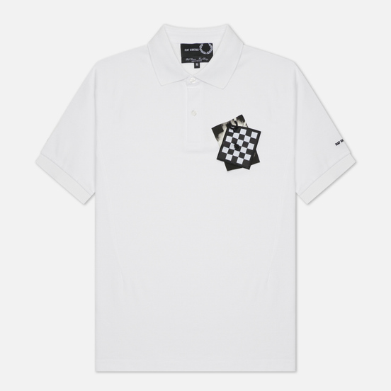 Мужское поло Fred Perry x Raf Simons Chest Patch White