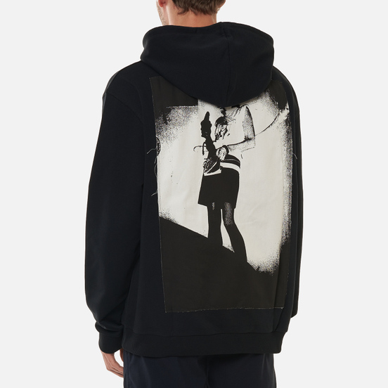 Мужская толстовка Fred Perry x Raf Simons Detail Printed Patch Hoodie Black