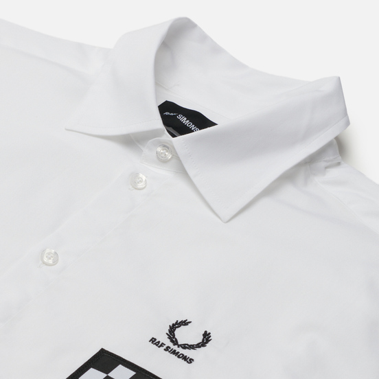 Мужская рубашка Fred Perry x Raf Simons Oversized Printed Patch White