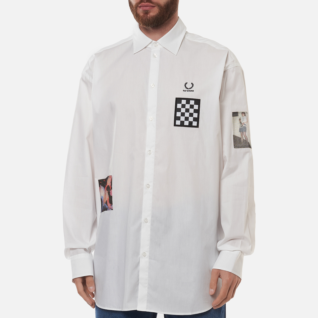 Fred Perry Мужская рубашка x Raf Simons Oversized Printed Patch