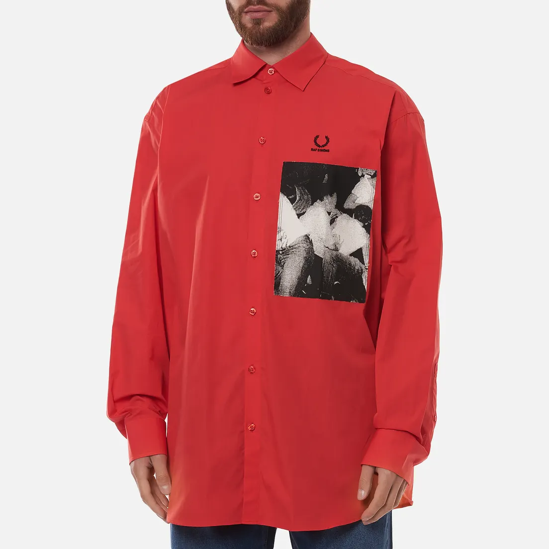 Fred Perry Мужская рубашка x Raf Simons Oversized Printed Patch