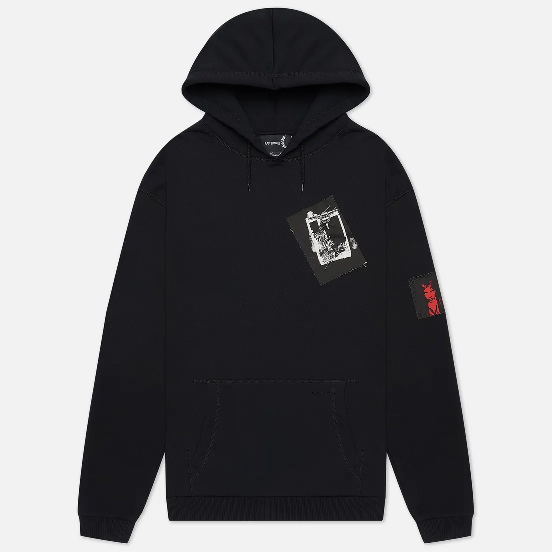 Fred Perry x Raf Simons Мужская толстовка Printed Patch Hoodie