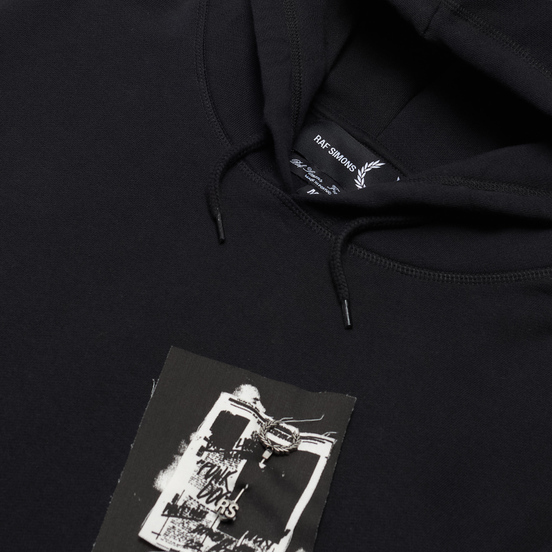 Мужская толстовка Fred Perry x Raf Simons Printed Patch Hoodie Black