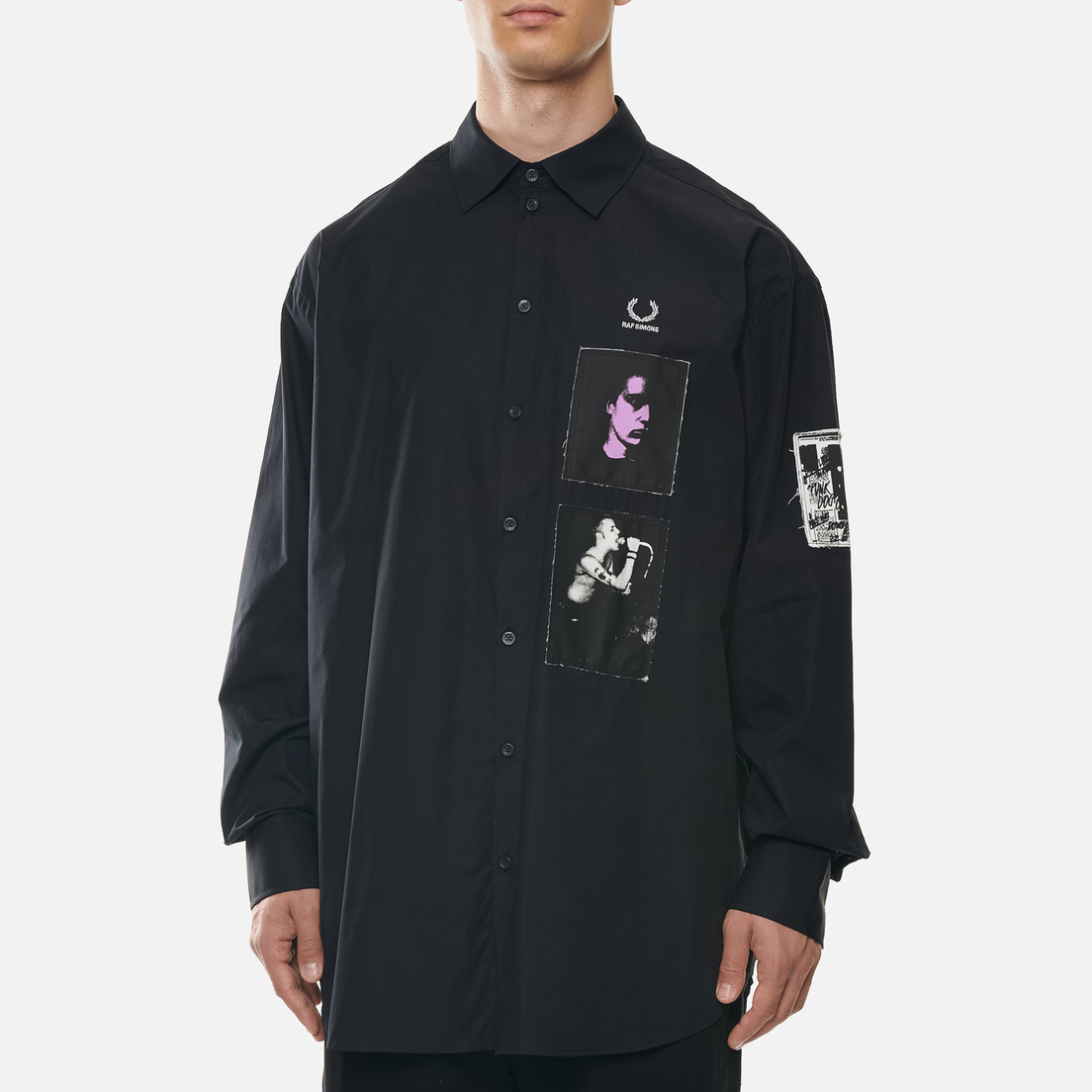 Fred Perry x Raf Simons Мужская рубашка x Raf Simons Oversized Printed Patch