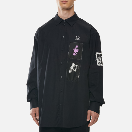Мужская рубашка Fred Perry x Raf Simons Oversized Printed Patch Black